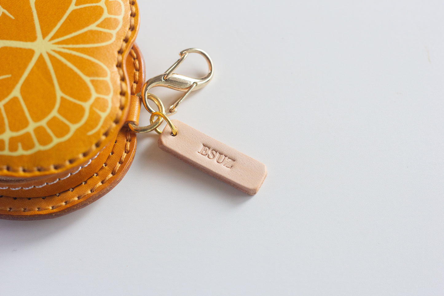 Anthurium Clarinervium Leather Coin Pouch Charm with Zip Closure