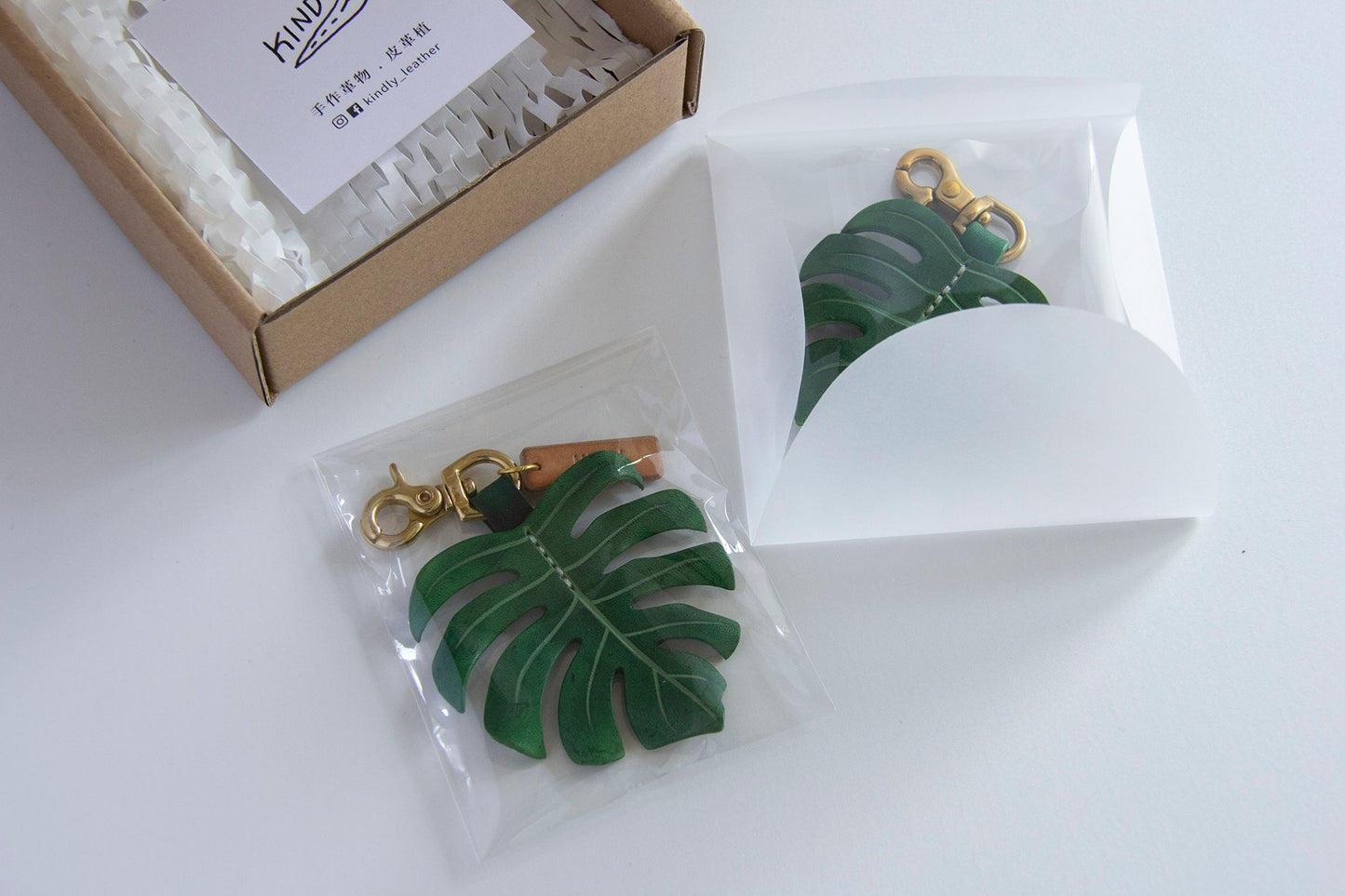 Watermelon Peperomia Leather Bag Charm