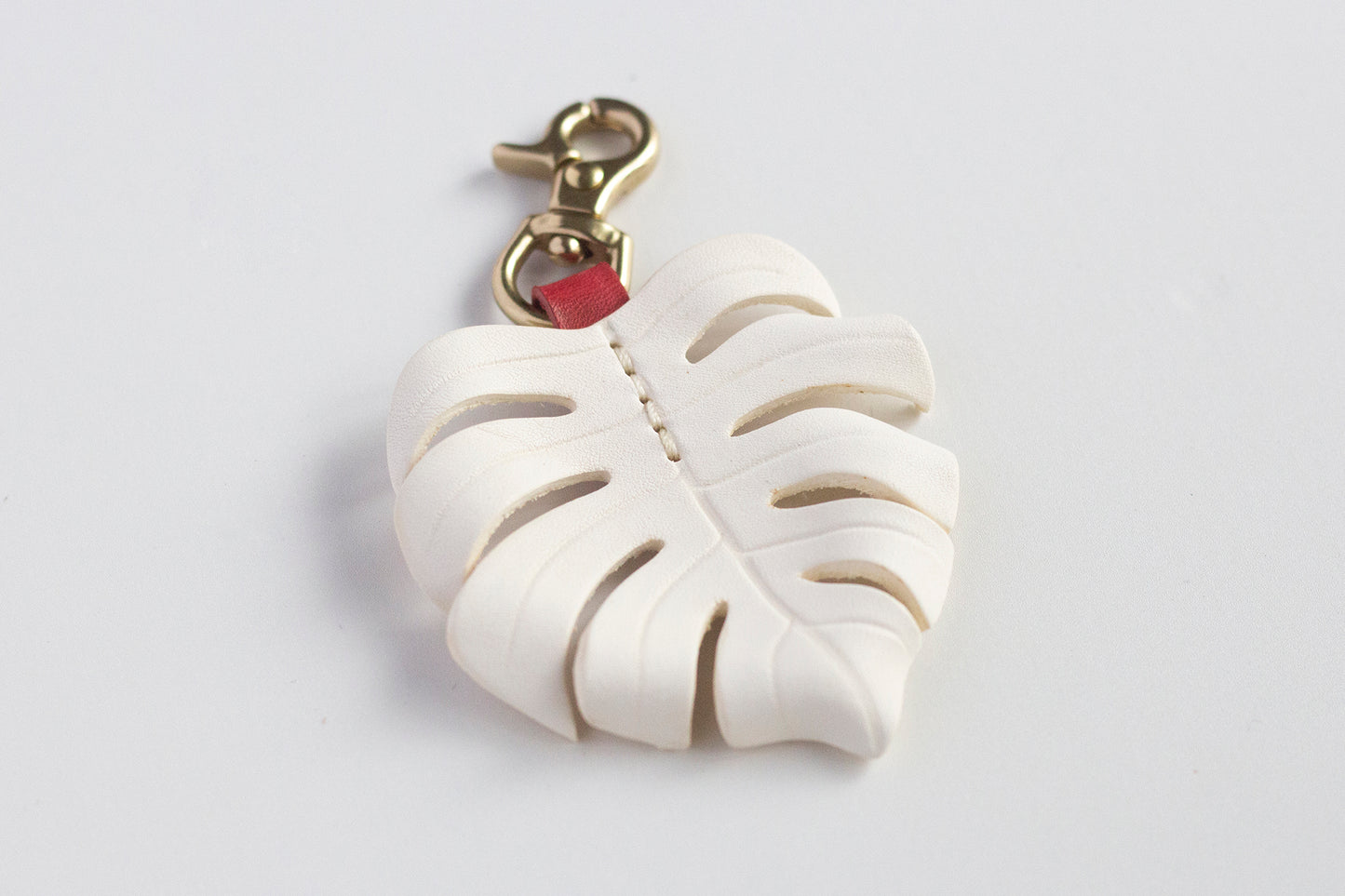 Monstera Deliciosa Leather Bag Charm