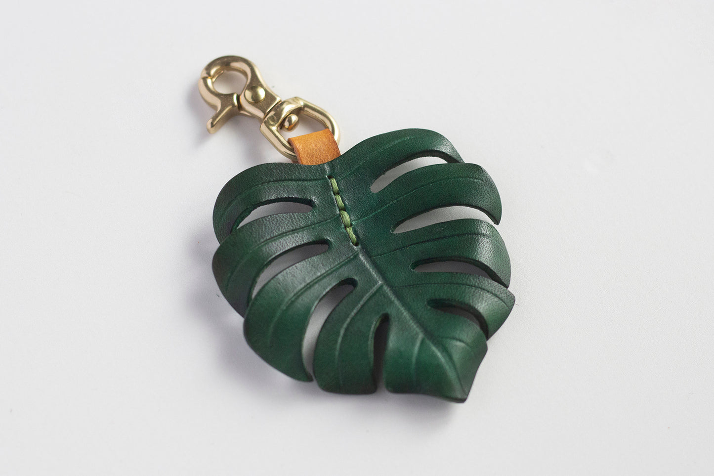 Monstera Deliciosa Leather Bag Charm