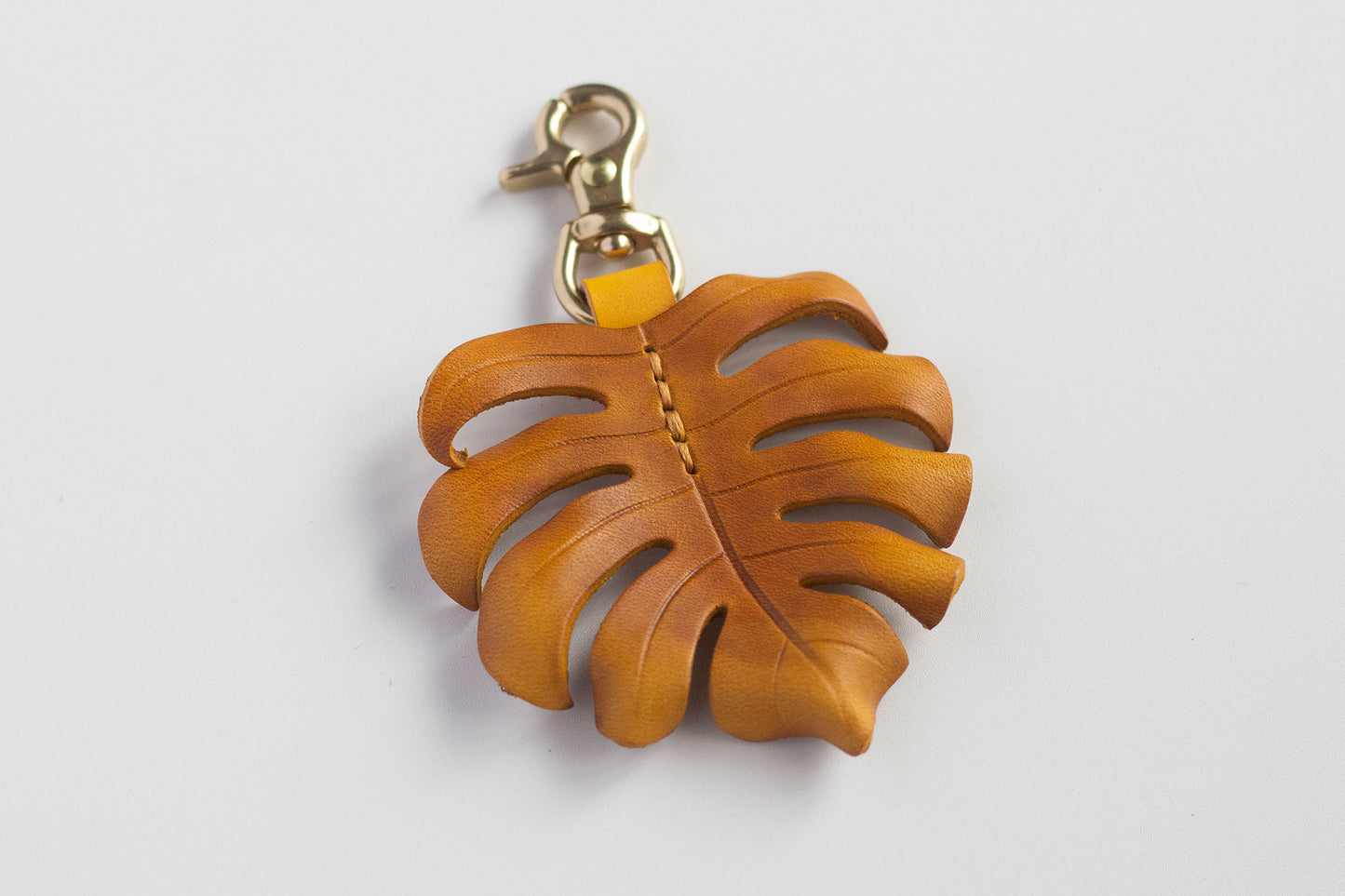 Monstera Deliciosa Leather Bag Charm