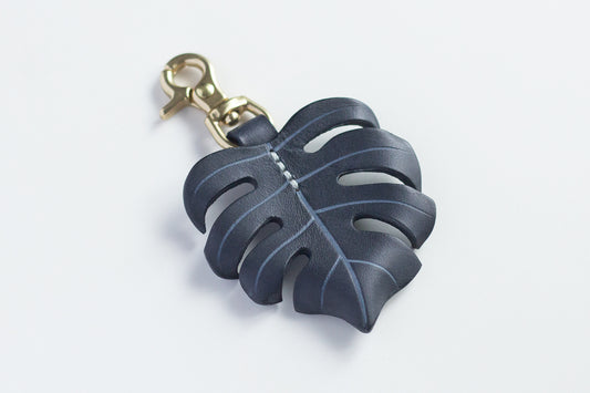 Monstera Deliciosa Leather Bag Charm