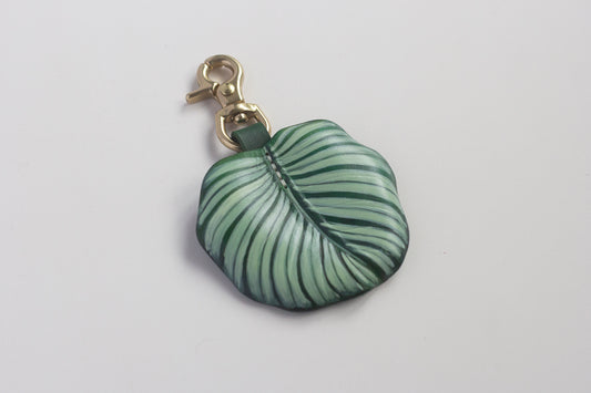 Calathea Orbifolia Leather Bag Charm