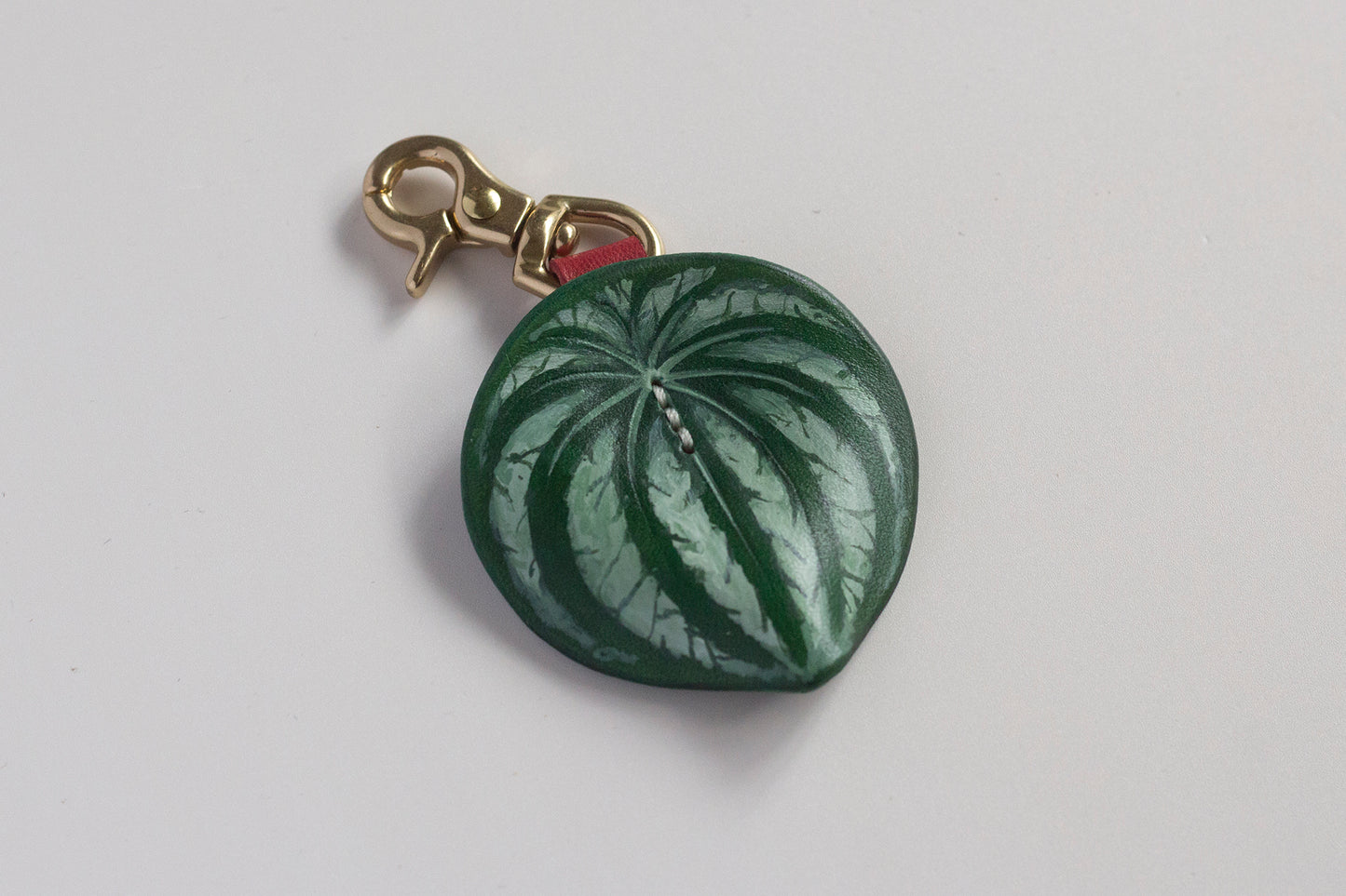 Watermelon Peperomia Leather Bag Charm