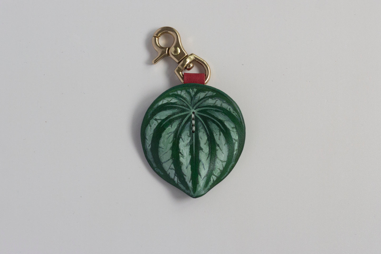 Watermelon Peperomia Leather Bag Charm