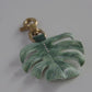 Monstera Adansonii Variegated Mint Leather Bag Charm