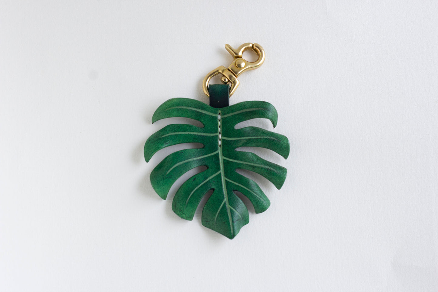 Monstera Deliciosa Leather Bag Charm