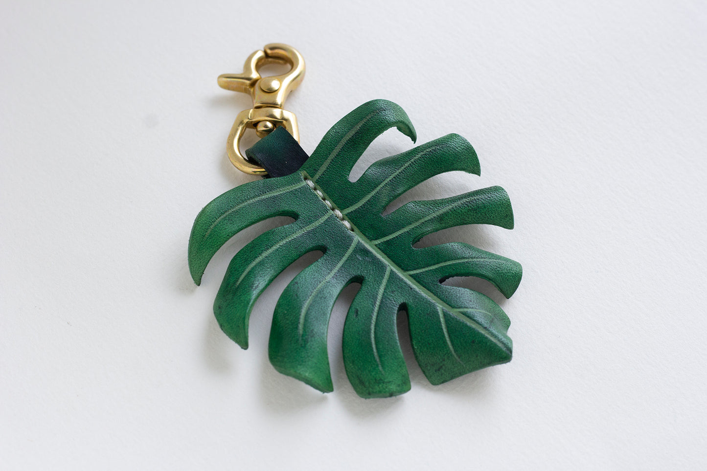 Monstera Deliciosa Leather Bag Charm