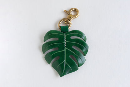 Monstera Deliciosa Leather Bag Charm