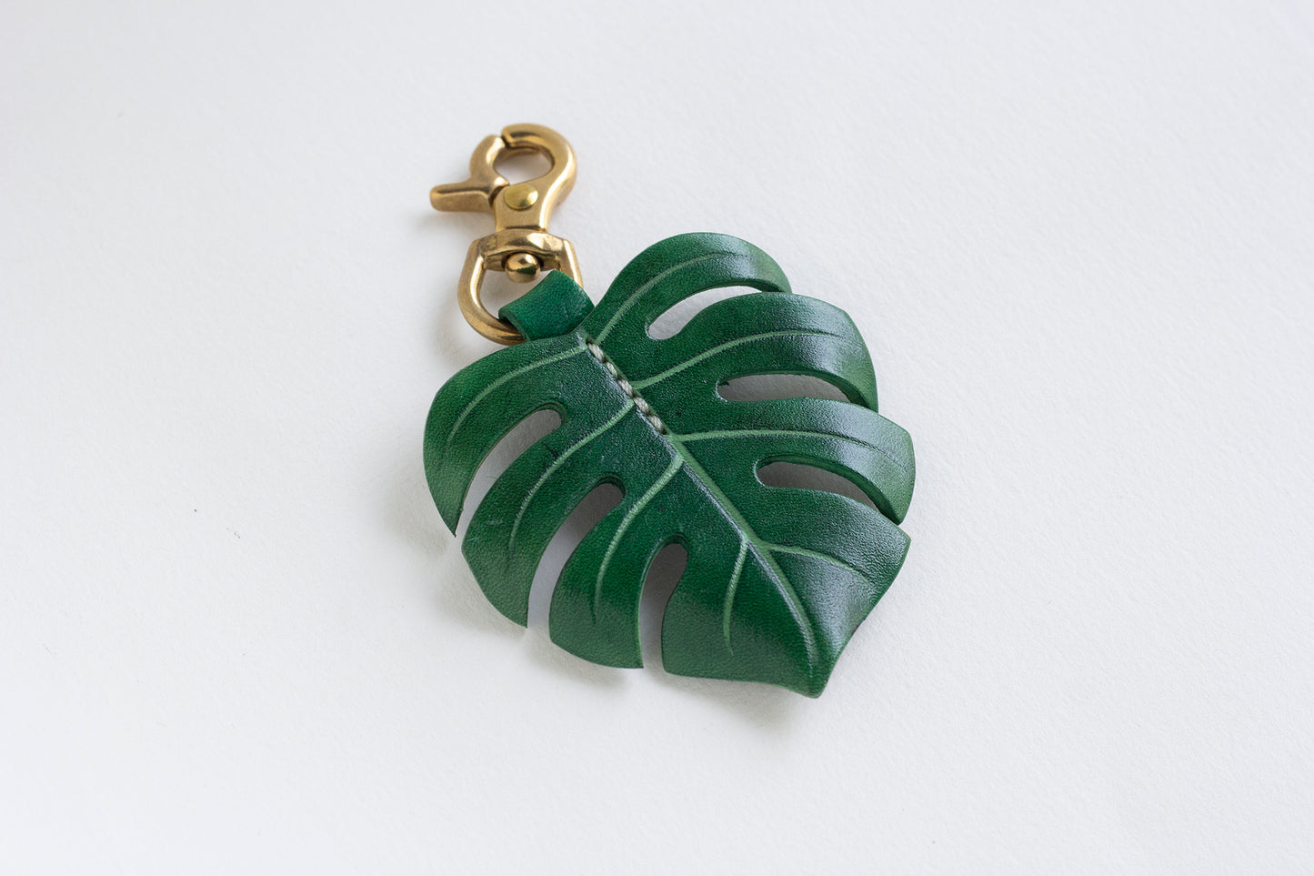 Monstera Deliciosa Leather Bag Charm