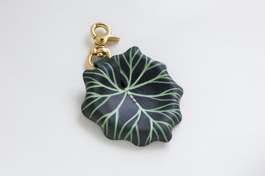 Philodendron Verrucosum Leather Bag Charm