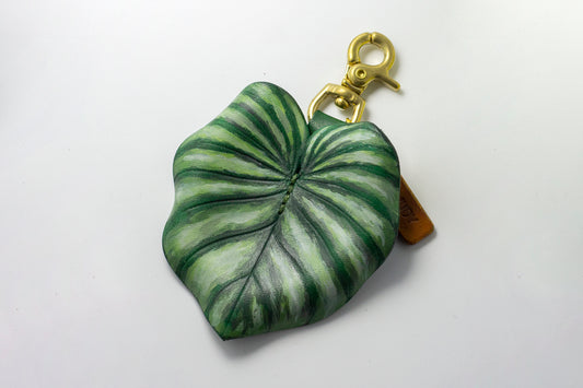 Philodendron Plowmanii Leather Bag Charm