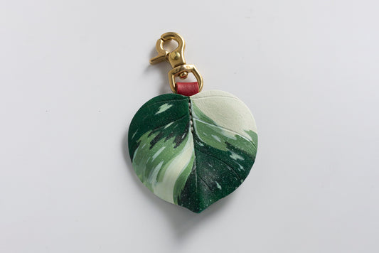 Philodendron White Knight Leather Bag Charm