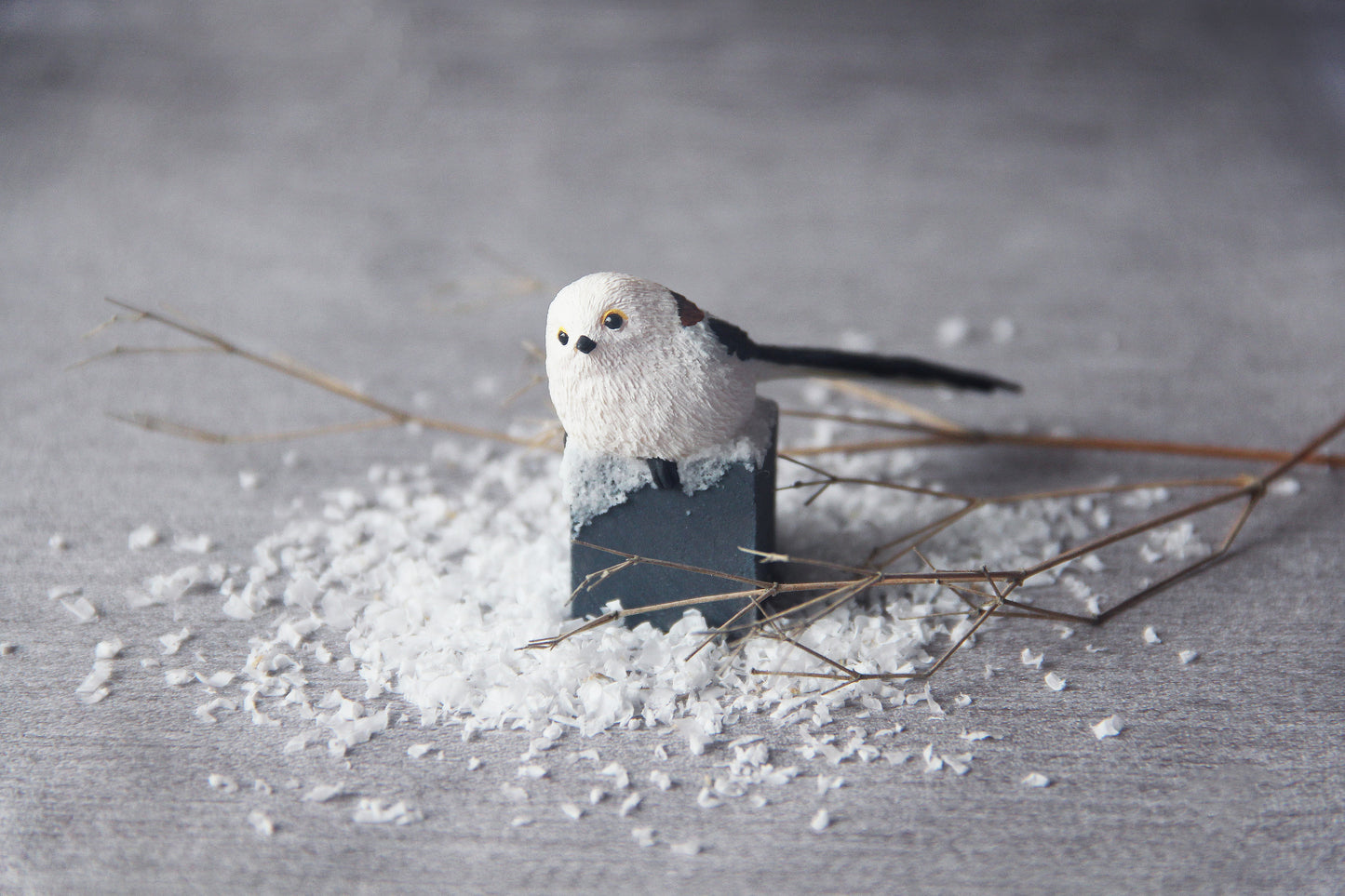 Silver Throated Bushtit Figurine