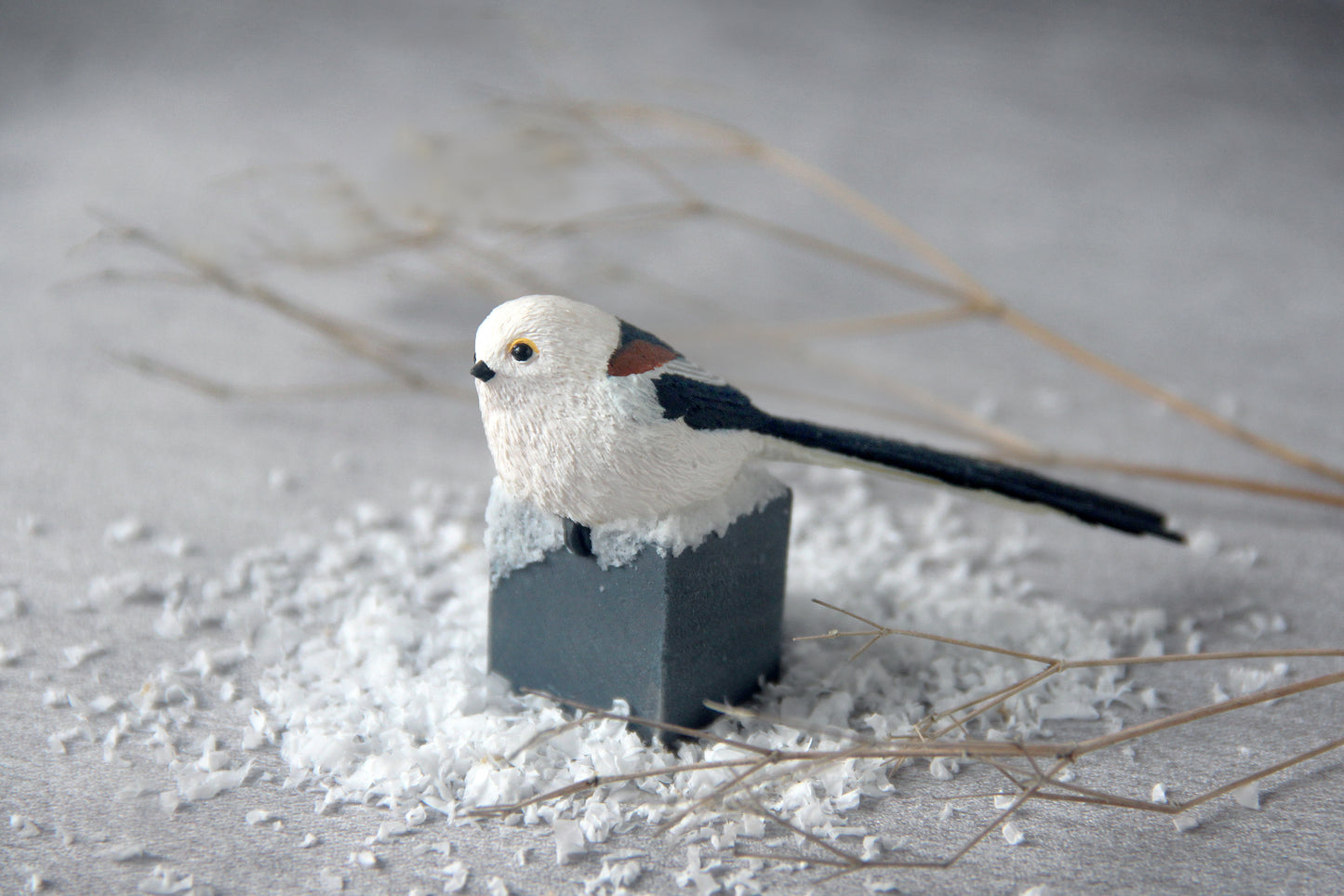 Silver Throated Bushtit Figurine