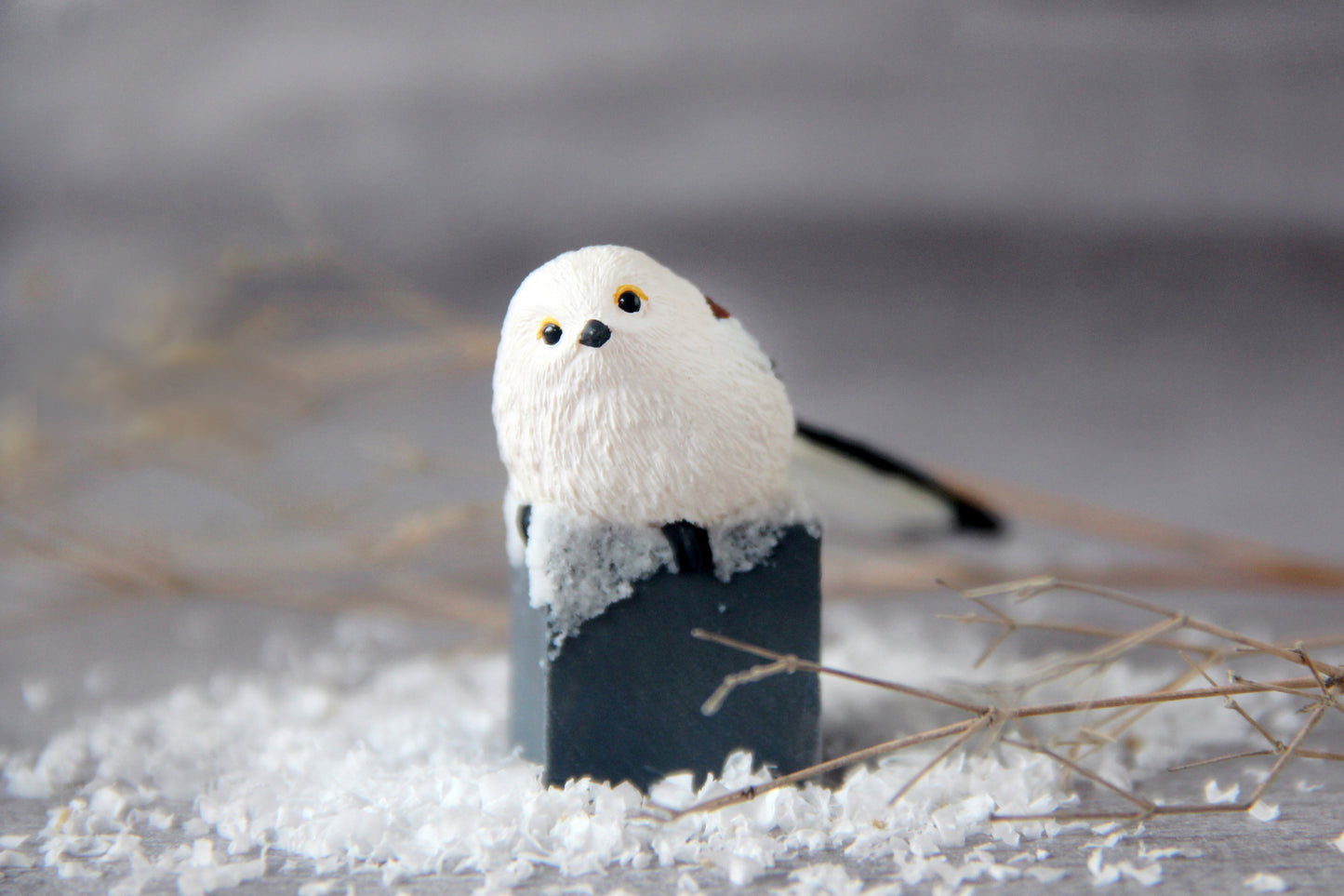 Silver Throated Bushtit Figurine