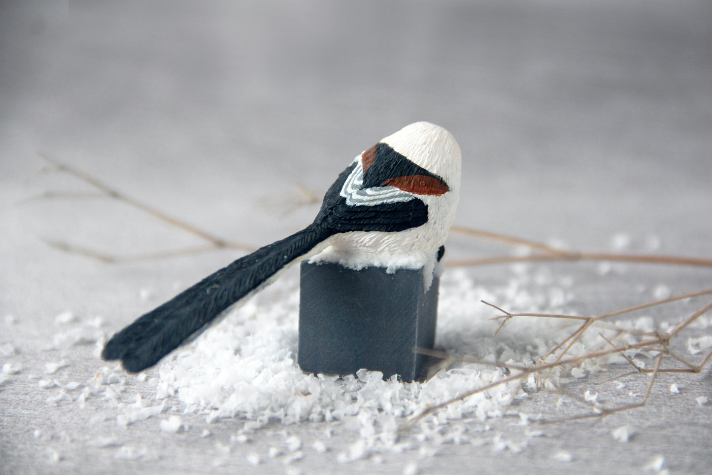 Silver Throated Bushtit Figurine