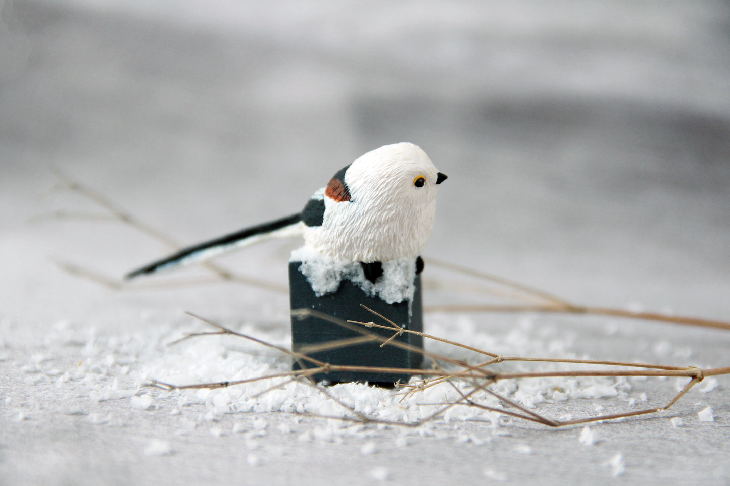 Silver Throated Bushtit Figurine