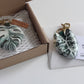 Alocasia Macrorrhiza Variegated Leather Bag Charm