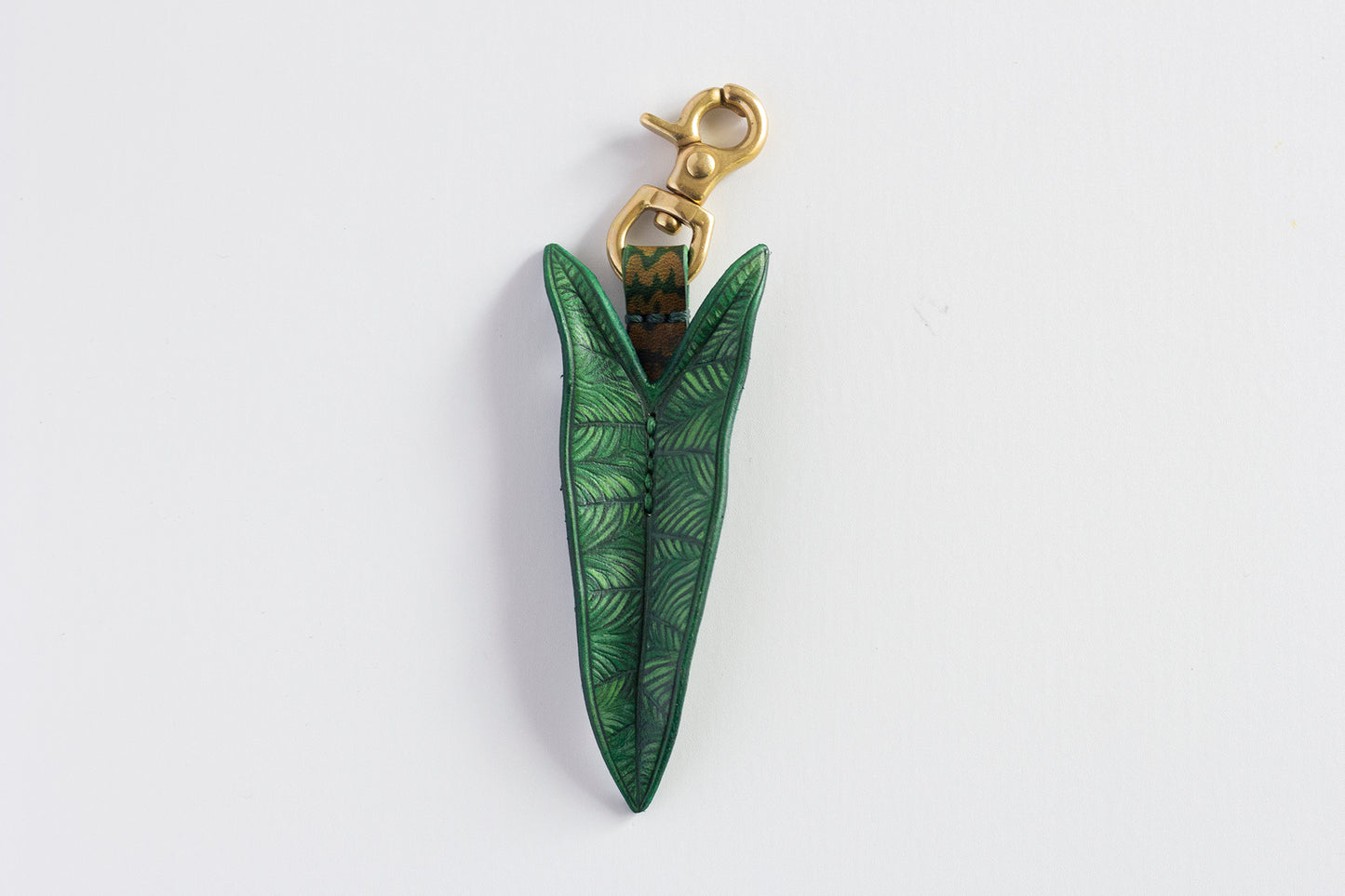 Alocasia Zebrina Reticulata Leather Bag Charm