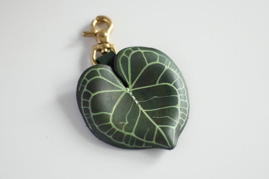 Anthurium Clarinervium Leather Bag Charm