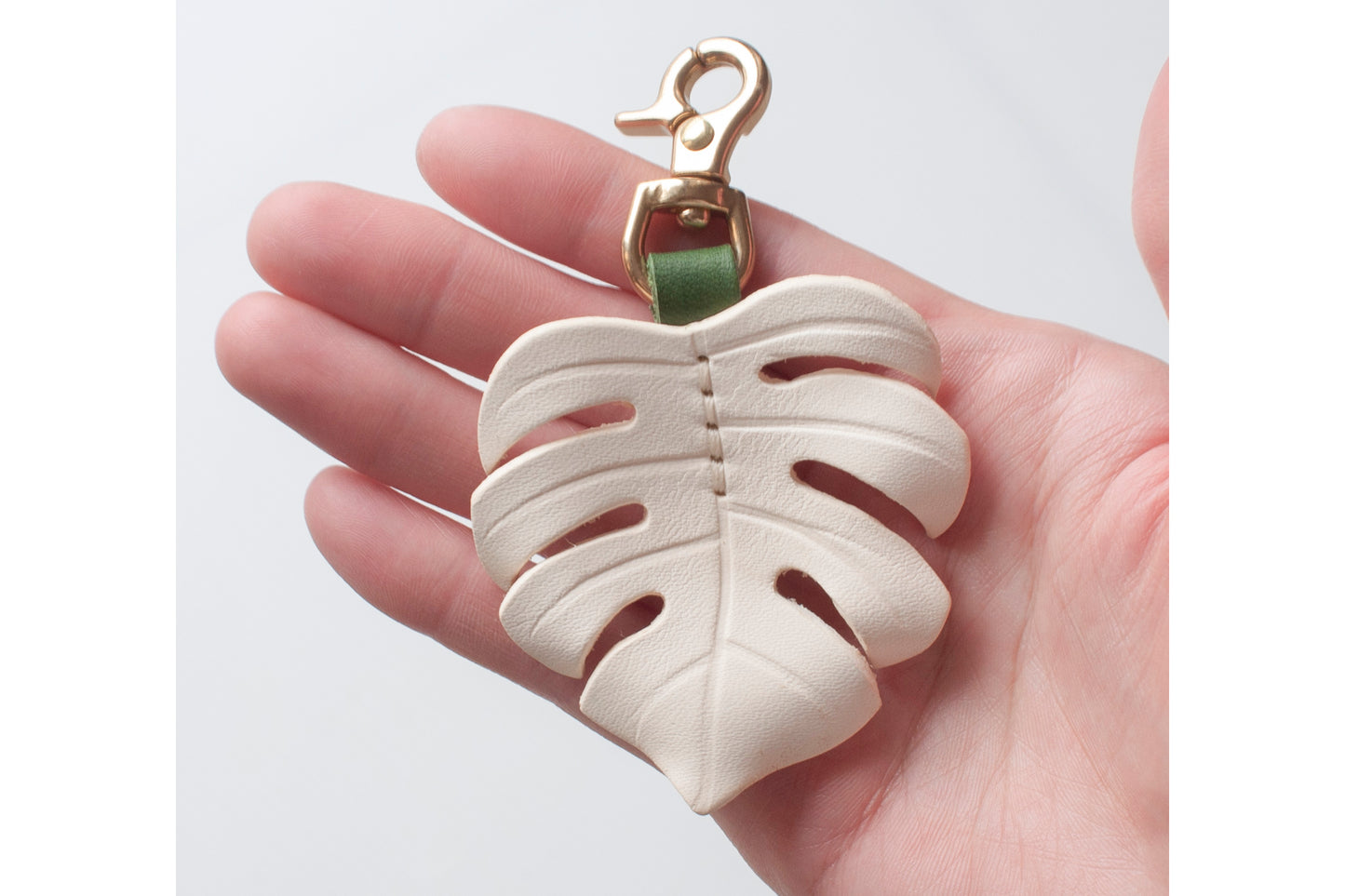 Monstera Deliciosa Leather Bag Charm