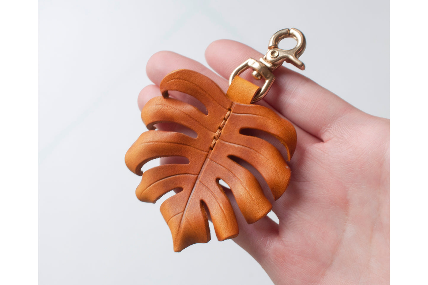 Monstera Deliciosa Leather Bag Charm